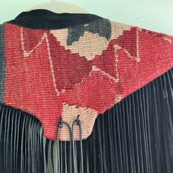 Vintage 1990s S.Hyde For Signature Rugs Of Dallas Wearable Art Suede Leather - Picture 11 of 16